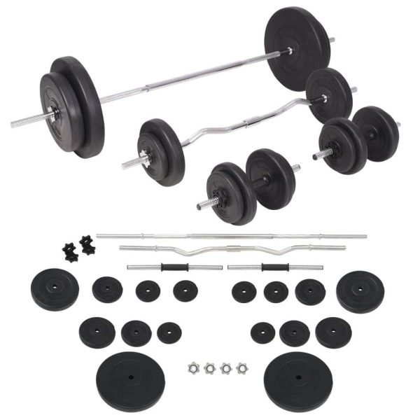 Workout Bench with Weight Rack Barbell and Dumbbell Set – 90 kg