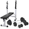 Workout Bench with Weight Rack Barbell and Dumbbell Set – 120 kg