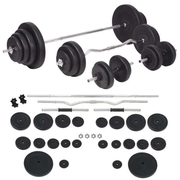 Workout Bench with Weight Rack Barbell and Dumbbell Set – 120 kg