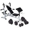 Weight Bench with Weight Rack&Barbell and Dumbbell Set – 120 kg