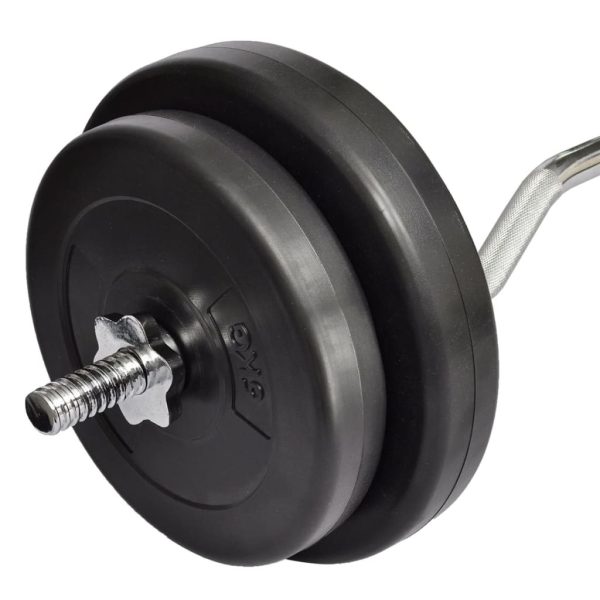 Curl Barbell with Plates – Curl bar, 30 KG