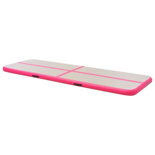 Inflatable Gymnastics Mat with Pump PVC – 300x100x10 cm, Pink