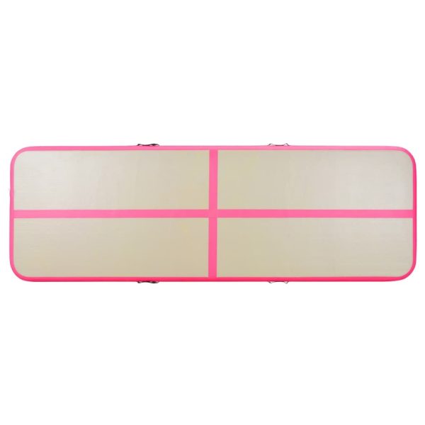 Inflatable Gymnastics Mat with Pump PVC – 300x100x10 cm, Pink