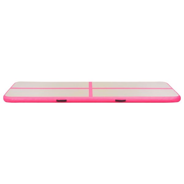 Inflatable Gymnastics Mat with Pump PVC – 300x100x10 cm, Pink