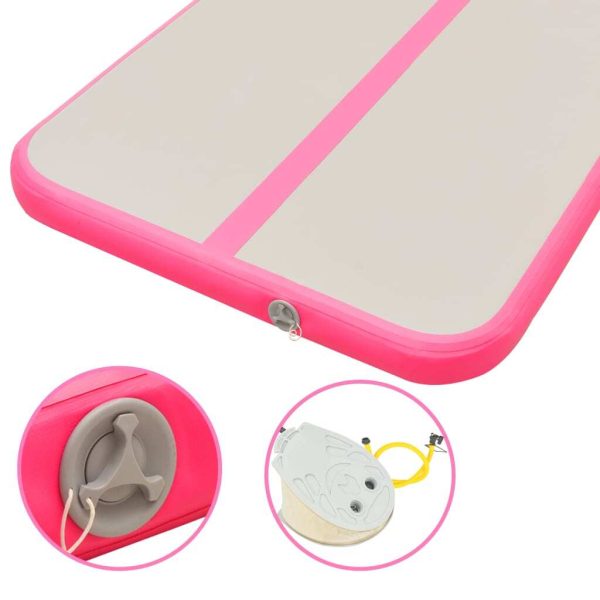 Inflatable Gymnastics Mat with Pump PVC – 300x100x10 cm, Pink