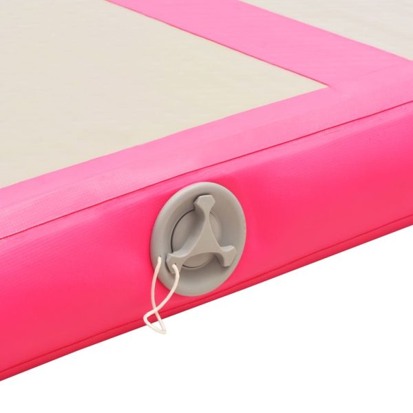 Inflatable Gymnastics Mat with Pump PVC – 300x100x10 cm, Pink