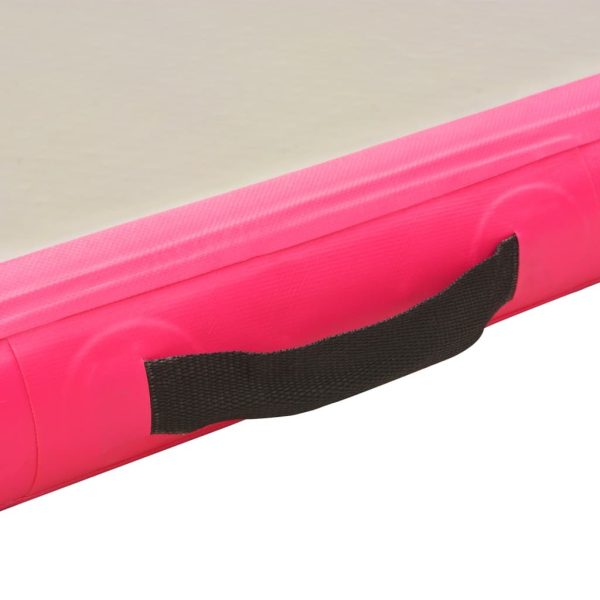 Inflatable Gymnastics Mat with Pump PVC – 300x100x10 cm, Pink