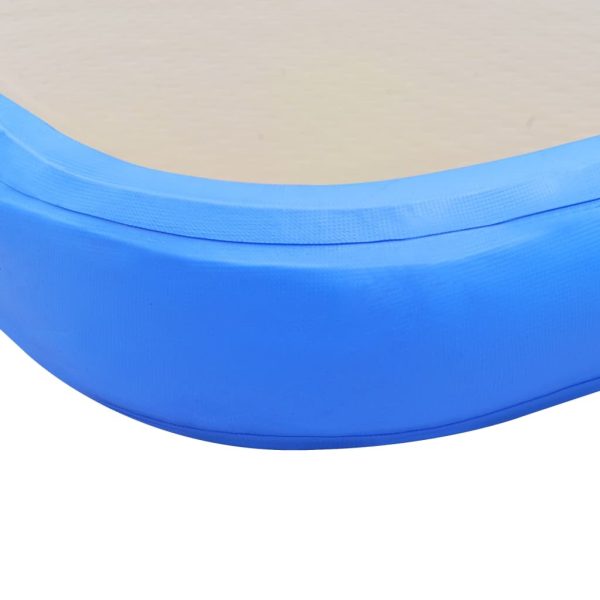 Inflatable Gymnastics Mat with Pump PVC – 600x100x10 cm, Blue