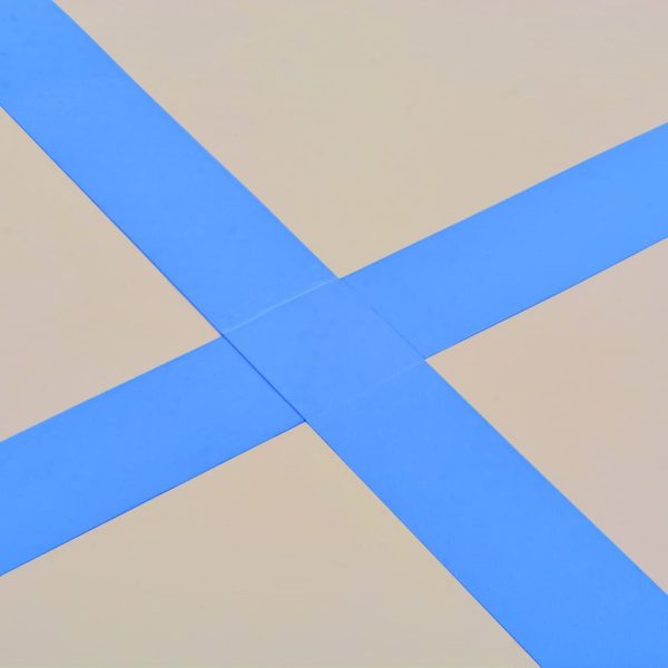 Inflatable Gymnastics Mat with Pump PVC – 600x100x10 cm, Blue