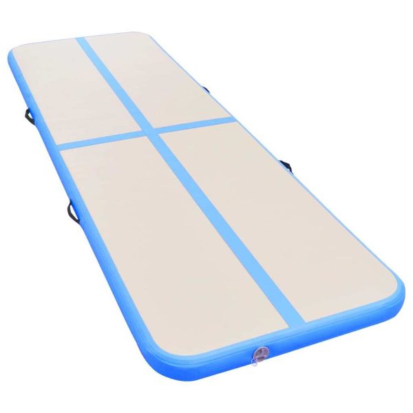 Inflatable Gymnastics Mat with Pump PVC – 600x100x10 cm, Blue