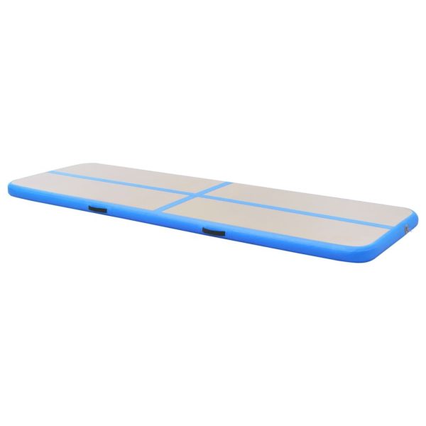 Inflatable Gymnastics Mat with Pump PVC – 600x100x10 cm, Blue