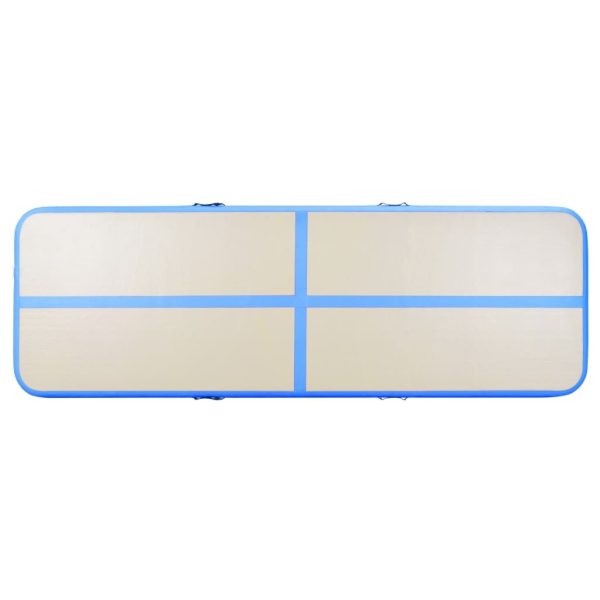 Inflatable Gymnastics Mat with Pump PVC – 600x100x10 cm, Blue