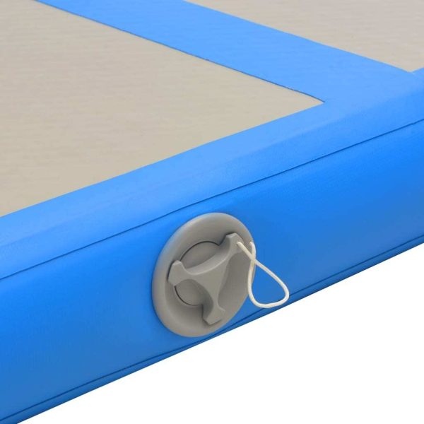 Inflatable Gymnastics Mat with Pump PVC – 600x100x10 cm, Blue