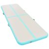 Inflatable Gymnastics Mat with Pump PVC – 600x100x10 cm, Green