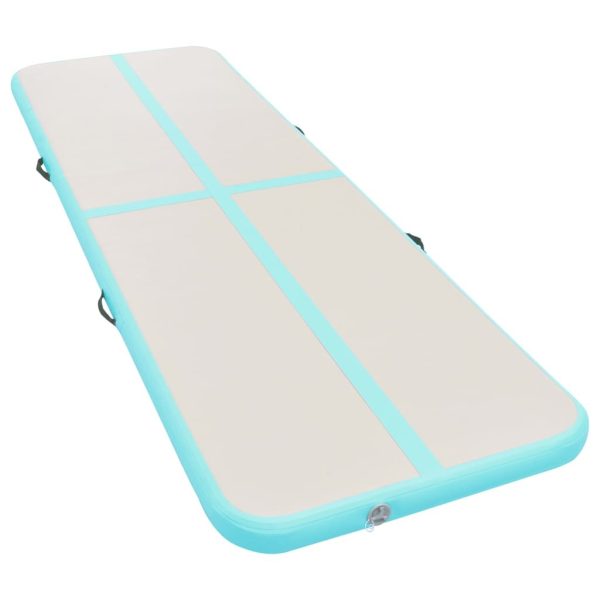 Inflatable Gymnastics Mat with Pump PVC – 600x100x10 cm, Green
