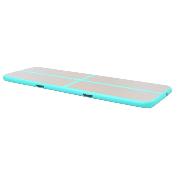 Inflatable Gymnastics Mat with Pump PVC – 600x100x10 cm, Green