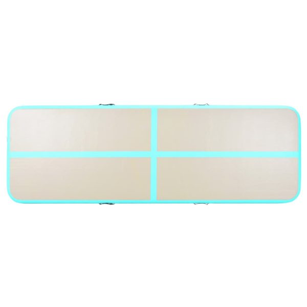 Inflatable Gymnastics Mat with Pump PVC – 600x100x10 cm, Green
