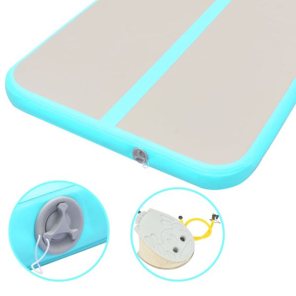 Inflatable Gymnastics Mat with Pump PVC – 600x100x10 cm, Green