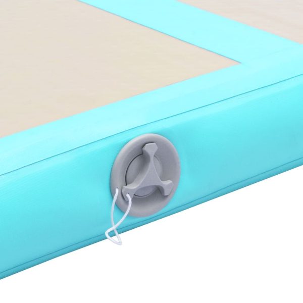 Inflatable Gymnastics Mat with Pump PVC – 600x100x10 cm, Green