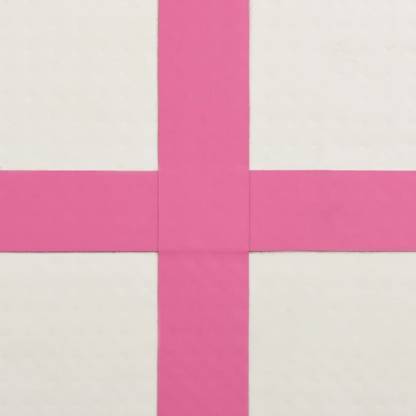 Inflatable Gymnastics Mat with Pump PVC – 400x100x20 cm, Pink