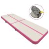 Inflatable Gymnastics Mat with Pump PVC – 400x100x20 cm, Pink