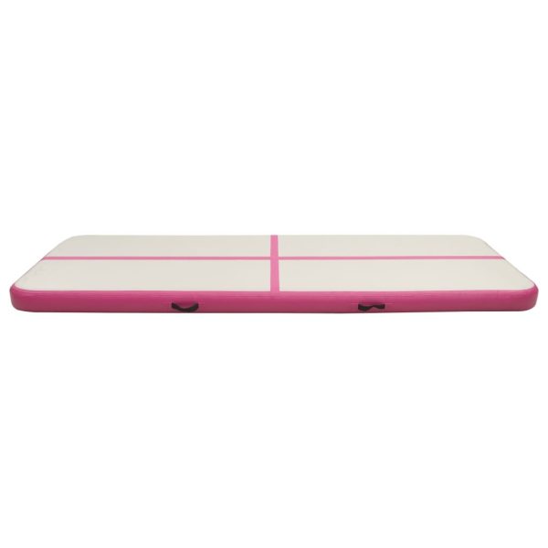 Inflatable Gymnastics Mat with Pump PVC – 400x100x20 cm, Pink