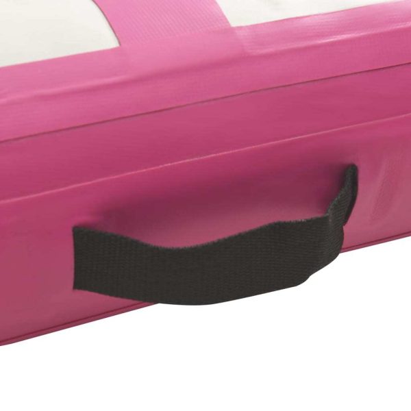 Inflatable Gymnastics Mat with Pump PVC – 400x100x20 cm, Pink
