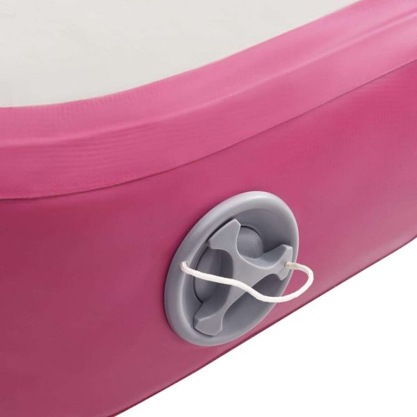 Inflatable Gymnastics Mat with Pump PVC – 400x100x20 cm, Pink