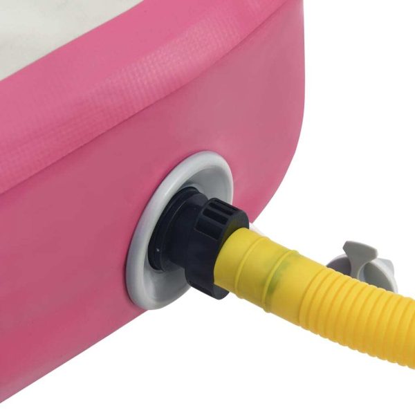 Inflatable Gymnastics Mat with Pump PVC – 400x100x20 cm, Pink