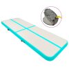 Inflatable Gymnastics Mat with Pump PVC – 400x100x20 cm, Green