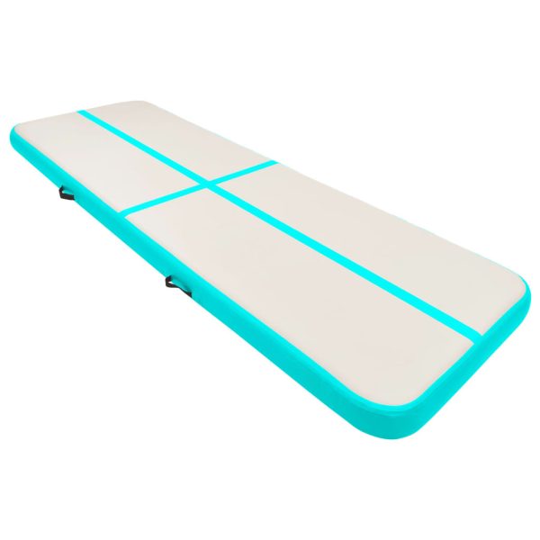 Inflatable Gymnastics Mat with Pump PVC – 400x100x20 cm, Green