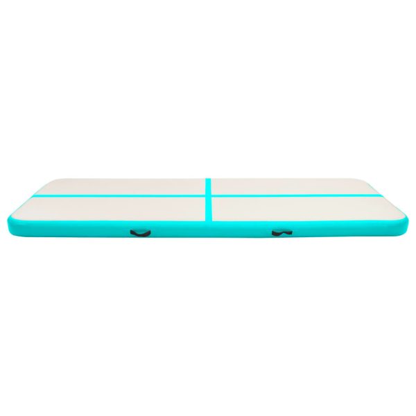 Inflatable Gymnastics Mat with Pump PVC – 400x100x20 cm, Green