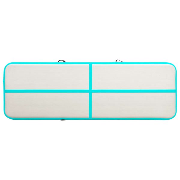 Inflatable Gymnastics Mat with Pump PVC – 400x100x20 cm, Green