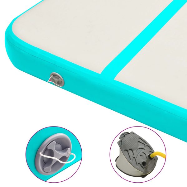 Inflatable Gymnastics Mat with Pump PVC – 400x100x20 cm, Green