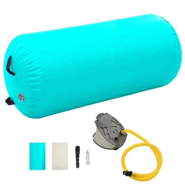 Inflatable Gymnastic Roll with Pump PVC – 120×75 cm, Green