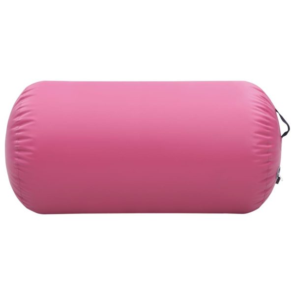 Inflatable Gymnastic Roll with Pump PVC – 120×90 cm, Pink