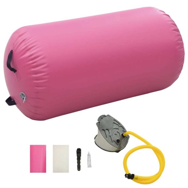Inflatable Gymnastic Roll with Pump PVC – 120×90 cm, Pink