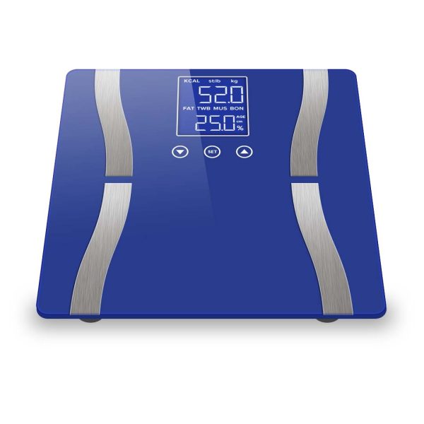 2X Digital Body Fat Scale Bathroom Scale Weight Gym Glass Water LCD – Blue and Purple