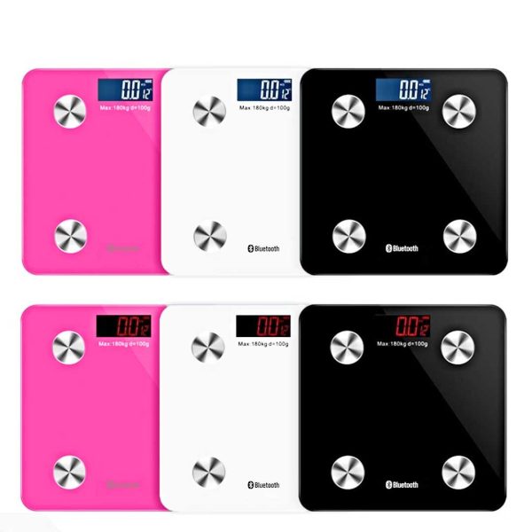 2X Wireless Bluetooth Digital Body Fat Scale Bathroom Health Analyser Weight – Black and White