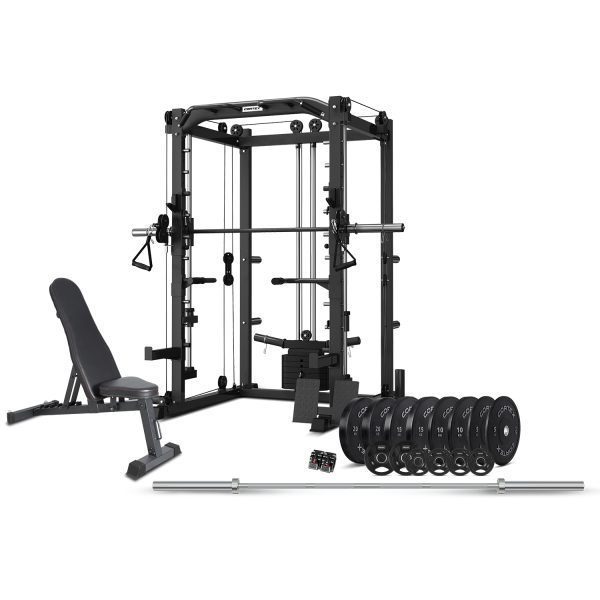 CORTEX SM20 Smith Station with 130kg Olympic Bumper V2 Weight, Bar and Bench Set