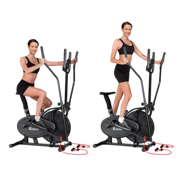 Elliptical Cross Trainer Exercise Bike Bicycle Home Gym Fitness Machine Running Walking – 5 in 1