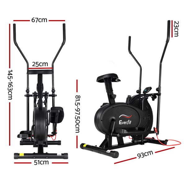Elliptical Cross Trainer Exercise Bike Bicycle Home Gym Fitness Machine Running Walking – 4 in 1