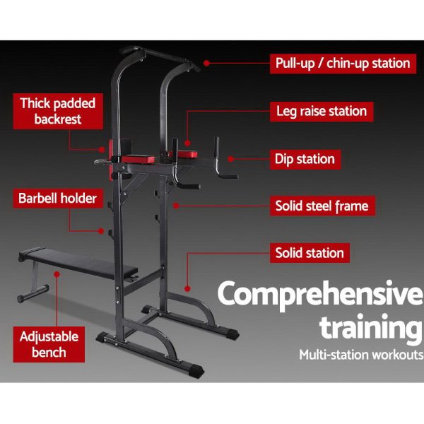 Power Tower Weight Bench Multi-Function Station – 9-IN-1
