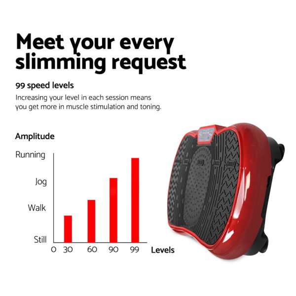 Vibration Machine Plate Platform Body Shaper Home Gym Fitness – Maroon