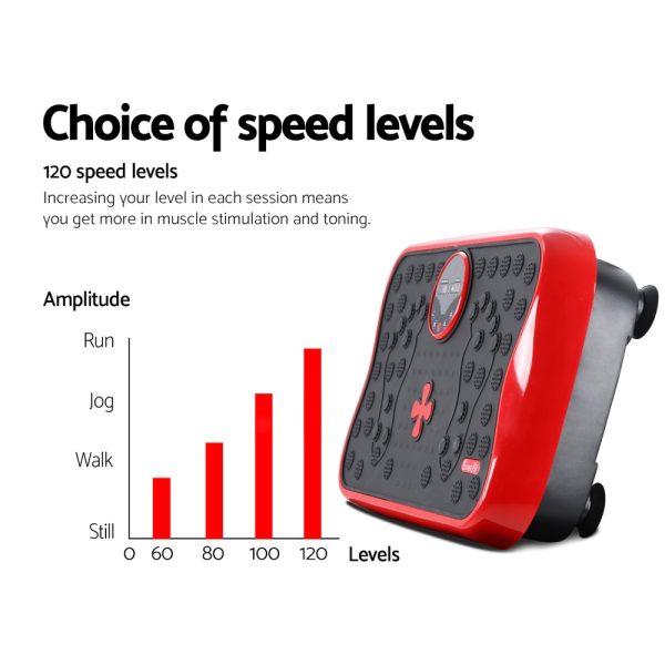 Vibration Machine Machines Platform Plate Vibrator Exercise Fit Gym Home – Red