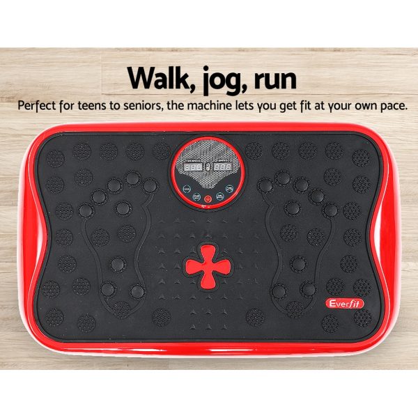 Vibration Machine Machines Platform Plate Vibrator Exercise Fit Gym Home – Red