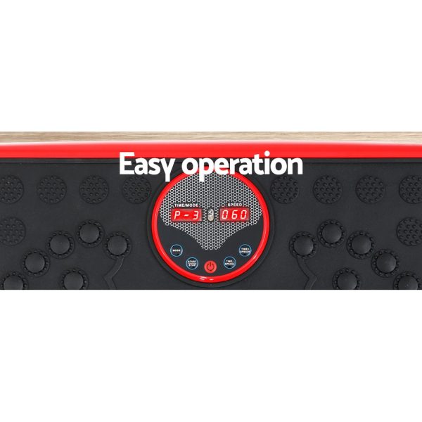 Vibration Machine Machines Platform Plate Vibrator Exercise Fit Gym Home – Red