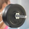 Barbell Weight Set Plates Bar Bench Press Fitness Exercise Home Gym 168cm – 28 kg