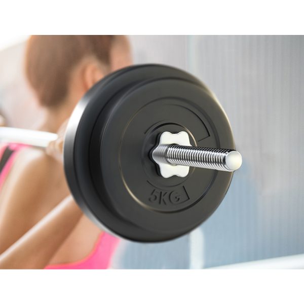 Barbell Weight Set Plates Bar Bench Press Fitness Exercise Home Gym 168cm – 38 kg