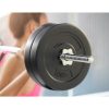 Barbell Weight Set Plates Bar Bench Press Fitness Exercise Home Gym 168cm – 48 kg